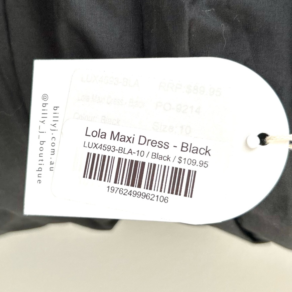 🍒NWT Billy J Lola Strapless Maxi Dress. Black. Size: 10 - Picture 11 of 13